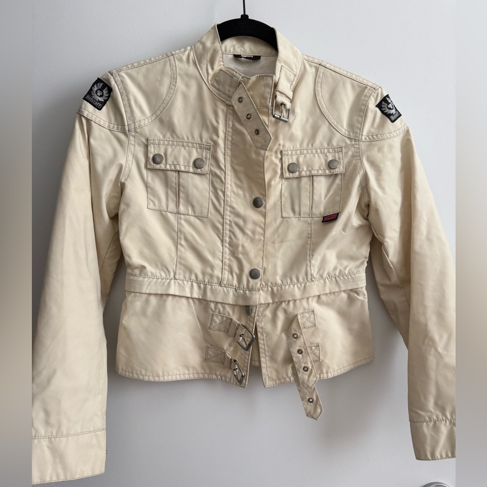 Belstaff Nylon Utility Moto Jacket as seen in Rosalia XS Beige - Picture 2 of 13